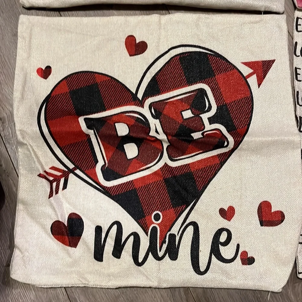 Set of 4 Valentines Day Pillow Covers 18”x18”